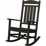 Hanover - Hanover All-Weather Porch Rocker Set: 2 Porch Rockers and Side Table - Black-United Backyard