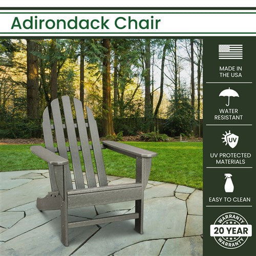 Hanover - Hanover NEW All-Weather Adirondack Chair - Grey-United Backyard