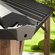 Hanover - Highland 9.8'x9.8'x9.5' Hard Top Gazebo - Dark Brown/Faux Wood-United Backyard