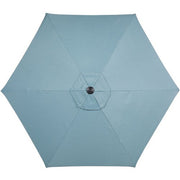 Hanover - Lavallette 5pc: 4 Dining Chairs, Round Glass Table, Umbrella & Base - Blue-United Backyard