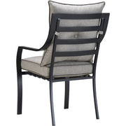Hanover - Lavallette 5pc: 4 Dining Chairs and Round Glass Table - Silver-United Backyard
