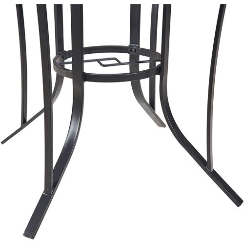 Hanover - Lavallette 5pc: 4 Swivel Bar Chairs and Bar Glass Table - Silver-United Backyard