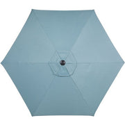 Hanover - Lavallette 5pc: 4 Swivel Chrs, Round Glass Table, Umbrella & Base - Blue-United Backyard