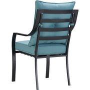Hanover - Lavallette 7pc: 4 Dining Chrs, 2 Swivel Dining Chairs, Rectangle Glass Table - Blue-United Backyard