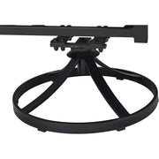 Hanover - Lavallette 7pc: 6 Swivel Dining Chairs, Rectangle Glass Table, Umbrella & Base - Blue-United Backyard