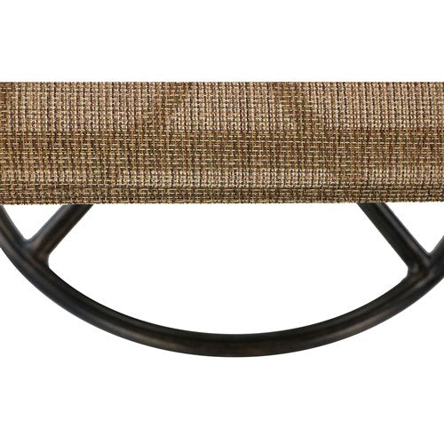 Hanover - Manor 7pc: 6 Sling Swivel Rockers, 60" Round Cast Table - Tan Sling/Cast-United Backyard