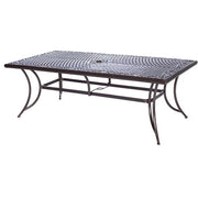 Hanover - Manor 9pc: 6 Sling Dining Chairs, 2 Sling Swivel Rockers, 42x84" Cast table - Tan Sling/Cast-United Backyard