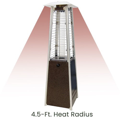 Hanover - Mini Pyramid Portable Table Top Patio Heater w/Square Base, Quartz tube - Hammered Bronze-United Backyard