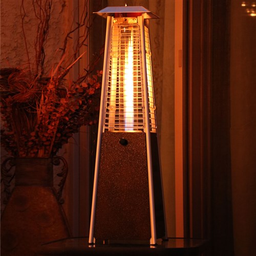 Hanover - Mini Pyramid Portable Table Top Patio Heater w/Square Base, Quartz tube - Hammered Bronze-United Backyard