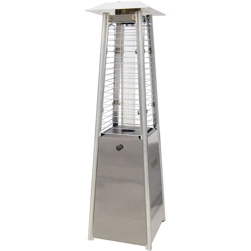 Hanover - Mini Pyramid Portable Table Top Patio Heater w/Square Base, Quartz tube - Stainless-United Backyard