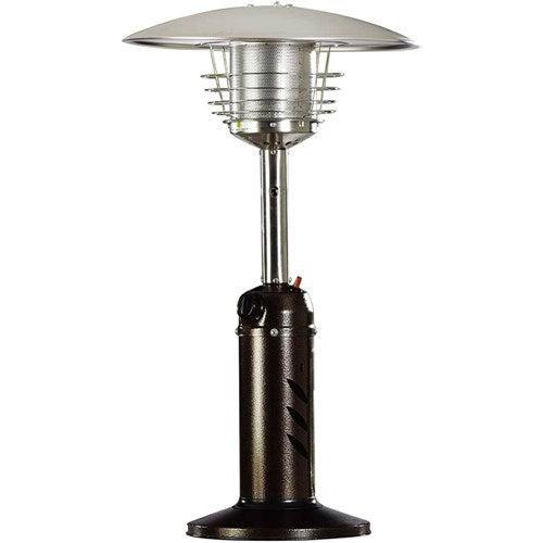 Hanover - Mini Umbrella Portable Table Top Patio Heater w/regulator for 1lb tank - Hammered Bronze-United Backyard