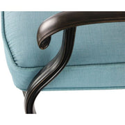 Hanover - Monaco 5pc: 4 Cush Dining Chairs, 51" Round Tile Top Table - Blue/Tile-United Backyard