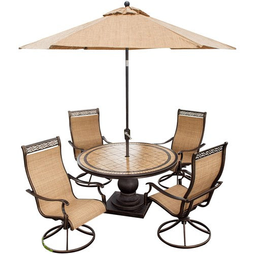 Hanover - Monaco 9' Market Umbrella - Bronze/Tan-United Backyard