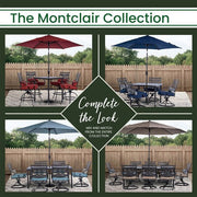 Hanover - Montclair 11' Umbrella - Navy/Brown-United Backyard
