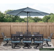 Hanover - Montclair 11' Umbrella - Ocean Blue/Brown-United Backyard