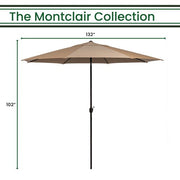 Hanover - Montclair 11' Umbrella - Tan/Brown-United Backyard