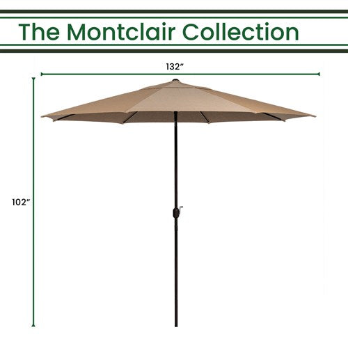 Hanover - Montclair 11' Umbrella - Tan/Brown-United Backyard