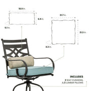 Hanover - Montclair 11200-2SW Dining Chair Cushion S/2 - Blue-United Backyard