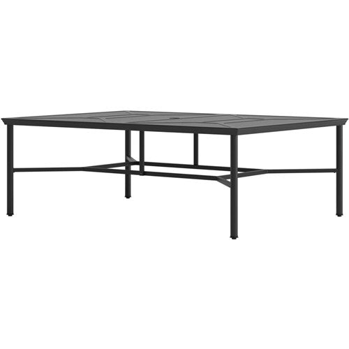 Hanover - Montclair 11pc: 10 Swivel Rockers, 60"x84" Rectangle Dining Table - Ocean Blue/Brown-United Backyard