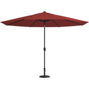 Hanover - Montclair 11pc: 10 Swivel Rockers, 60"x84" Table, Umbrella, Base - Chili Red/Brown-United Backyard