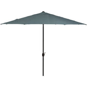 Hanover - Montclair 11pc: 10 Swivel Rockers, 60"x84" Table, Umbrella, Base - Ocean Blue/Brown-United Backyard