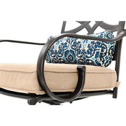 Hanover - Montclair 3pc High Dining: 2 Swivel Chairs, 33" Square High Table, Umbrella & Base - Tan/Brown-United Backyard