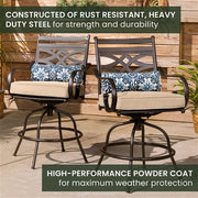 Hanover - Montclair 5pc High Dining: 4 Swivel Chairs, 33" Square High Dining Table - Tan/Brown-United Backyard