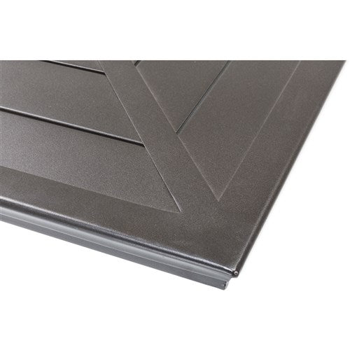 Hanover - Montclair 7pc: 6 Swivel Rockers, 40x66" Dining Table, Umbrella & Base - Navy/Brown-United Backyard