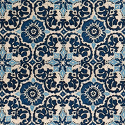 Hanover - Montclair 7pc: 6 Swivel Rockers, 40x66" Dining Table, Umbrella & Base - Navy/Brown-United Backyard