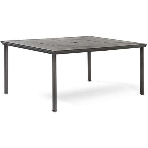 Hanover - Montclair 7pc: 6 Swivel Rockers, 40x66" Dining Table, Umbrella & Base - Ocean Blue/Brown-United Backyard