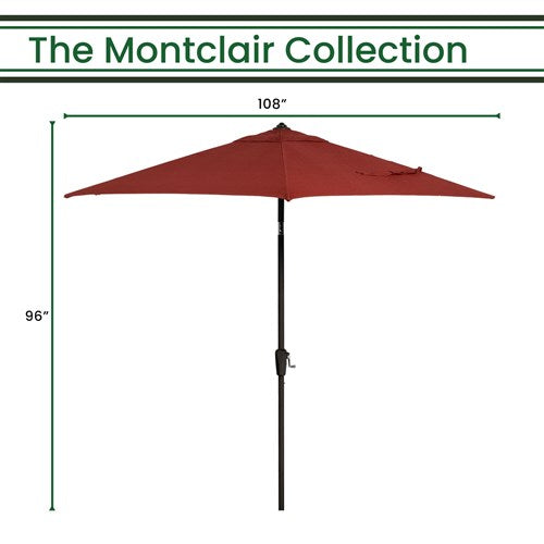 Hanover - Montclair 9' Umbrella - Chili Red/Brown-United Backyard