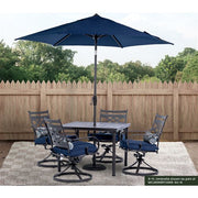 Hanover - Montclair 9' Umbrella - Navy/Brown-United Backyard