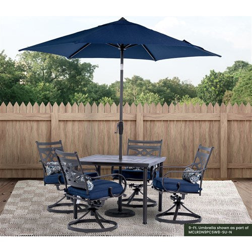 Hanover - Montclair 9' Umbrella - Navy/Brown-United Backyard