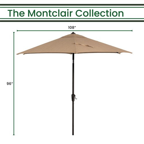 Hanover - Montclair 9' Umbrella - Tan/Brown-United Backyard