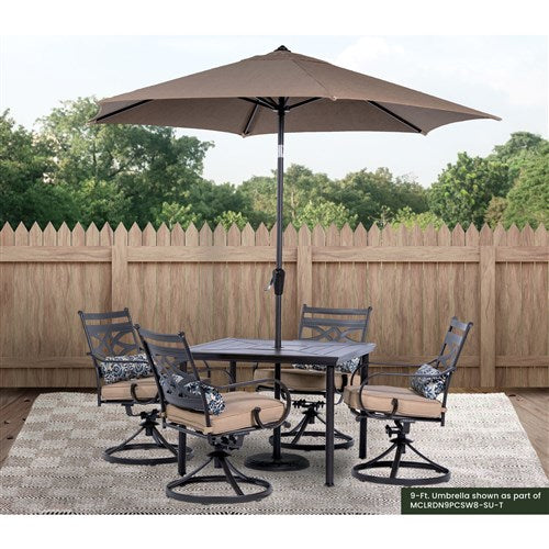 Hanover - Montclair 9' Umbrella - Tan/Brown-United Backyard