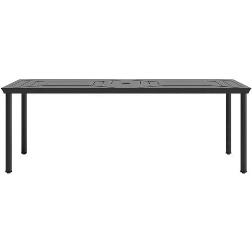 Hanover - Montclair 9pc: 8 Swivel Rockers, 42"x84" Rectangle Dining Table - Navy/Brown-United Backyard