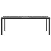 Hanover - Montclair 9pc: 8 Swivel Rockers, 42"x84" Rectangle Dining Table - Ocean Blue/Brown-United Backyard