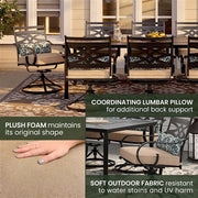 Hanover - Montclair 9pc: 8 Swivel Rockers, 42"x84" Rectangle Dining Table - Tan/Brown-United Backyard