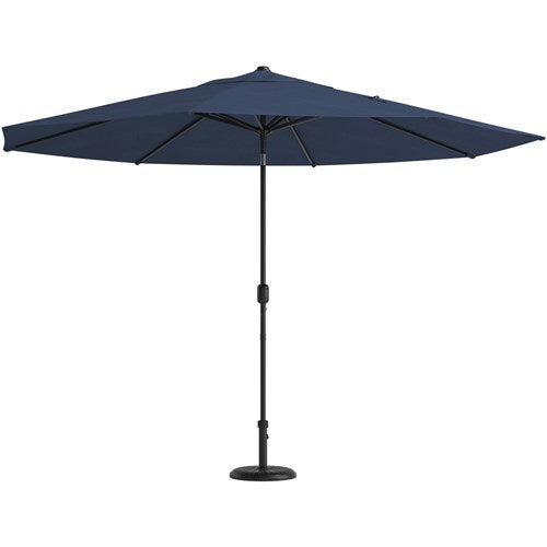 Hanover - Montclair 9pc High Dining: 8 Swivel Chairs, 60" High Table, Umbrella & Base - Navy/Brown-United Backyard