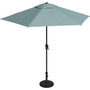 Hanover - Montclair 9pc High Dining: 8 Swivel Chairs, 60" High Table, Umbrella & Base - Ocean Blue/Brown-United Backyard