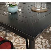 Hanover - Montclair 9pc High Dining: 8 Swivel Chairs, 60" Square High Table - Chili Red/Brown-United Backyard