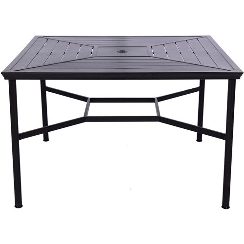 Hanover - Montclair 9pc High Dining: 8 Swivel Chairs, 60" Square High Table - Navy/Brown-United Backyard