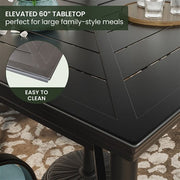 Hanover - Montclair 9pc High Dining: 8 Swivel Chairs, 60" Square High Table - Ocean Blue/Brown-United Backyard