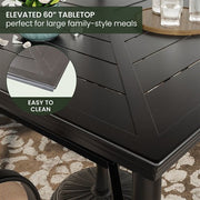 Hanover - Montclair 9pc High Dining: 8 Swivel Chairs, 60" Square High Table - Tan/Brown-United Backyard