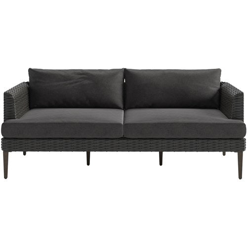 Hanover - Monterey 5pc Seating Set: 2 Arm Chairs, Sofa, Coffee Table, Side Table - Grey/Brown-United Backyard