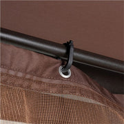 Hanover - Morning Vale9.9'x9.35' Aluminum and Steel Gazebo with Netting - Brown/Dark Gray-United Backyard