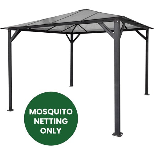 Hanover - Mosquitto Netting for 10'x10' Aluminum Gazebo with PC Board Hard Top - Dark Gray-United Backyard