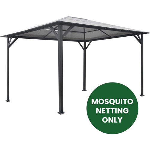 Hanover - Mosquitto Netting for 13'x10' Aluminum Gazebo with PC Board Hard Top - Dark Gray-United Backyard