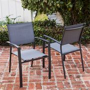 Hanover - Naples 11pc Dining Set: 10 Sling Back Chairs, 1 Aluminum Table - Aluminum-United Backyard