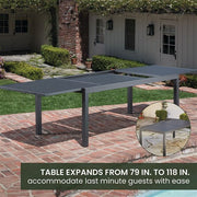 Hanover - Naples 11pc Dining Set: 10 Sling Back Chairs, 1 Aluminum Table - Aluminum-United Backyard